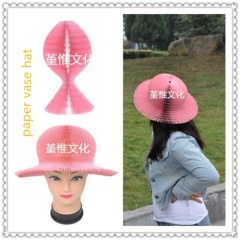 Pink Paper Hat lovely and funny hat for children and women in home decoration