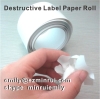 Custom Matte White Ultra Destructible Vinyl Eggshell Paper Self Adhesive Label Material Rolls