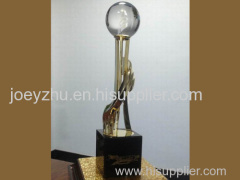 Metal Trophy with Crystal Ball