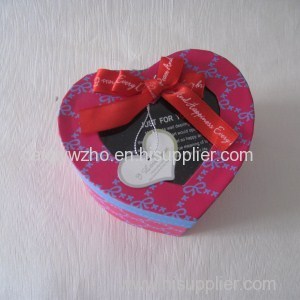 OHG1017( Heart-shaped With Bow Wedding Favor Candy Gift Paper Box )