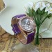 Florentine Fashion Women Ladies 3 Dials Diamond Leather Band Quartz Wrist Watch Grape Purple
