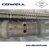 Bimetallic conical screw barrel for profile extrusion