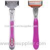 Five blades ladies shaving razor customerized design for women metal pink handle