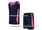 OEM Promotional Basketball Training Jerseys Breathable Mesh Pink Black Plain Team Logo