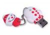 Pearl chain Custom USB Flash Drives 8GB Red Cute Snowman Rubber