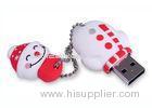 Pearl chain Custom USB Flash Drives 8GB Red Cute Snowman Rubber