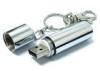 Keychain Metal USB 2.0 Flash Drive Disk Silver Battery Shaped 3 years warranty