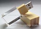 Rectangle Crystal USB Flash Drive 4GB Customized Wooden Transparent