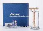 Men wet shaving Double butterfly opening safety razor of metal alloy Handle