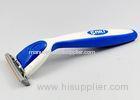 Stainless steel Triple blade manual shaving razor with rubber handle