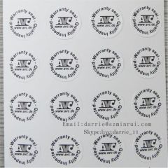 Small circular Diameter 10mm with logo and website the electronics Destructible Self-Adhesive crumblin warranty sticker.