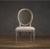 Wooden Round Cane Back restaurant furniture dining room chairswith Linen Fabric