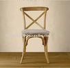 Upholstered metal and wood kitchen chairswith Cross Back for dining table side