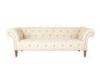 French Antique Style Wooden Leg Upholstered Linen Fabric Sofa for Living Room