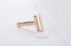 Classic silver gold metal handle butterfly opening safety razor double edge