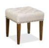 Home Furniture Upholstered Nailhead Tufted Fabric Ottoman Stool 48*48*48 cm