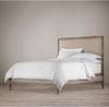 Country Style Vintage tufted upholstered platform bed / double fabric beds