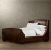 Super king Warner Leather Upholstered Bed With Footboard and Nailheads