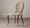 Solid oak frame Fabric Dining Chair with cabriole front and splayed back legs