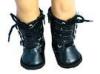 Black Patent Leather Long Shoe Laces Boots for 18 inch Doll / Madame Alexander Toy Accessories