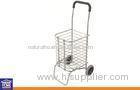 2 Wheels Aluminum Handle Folding Shopping Carts / Metal Shopping Trolley