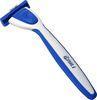 Personal care rubber handle triple blade manual shaving razor for sensitive skin