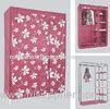 Space Saving Clothes Storage Wardrobe with Printing Fabric Cover and Iron Tube Frame