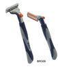 TPE rubber handle three Blade Razor pivoted head lubtricating strip manual razor