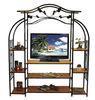 Steady and Durable Book Shelf Living Room TV Stand Rack Trolley with Iron Art