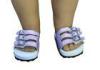 Purple Leather Button 18 inch Doll Sandals for American Girl