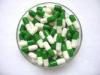 Custom Translucent / Opaque Green And White Capsules 118mg Size 0 Gel Capsule