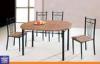 MDF Board Top Dinning Table And Chairs Set With 4 Chairs Metal Leg Home Furniture