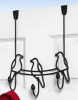 Metal hooks for clothes hanger Black color bird shaped