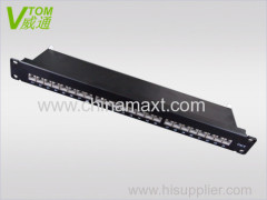 CAT6 FTP 24Port Patch Panel with Black color