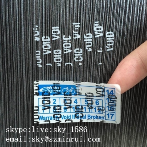 Plastic Vinyl Tamper Evident Security Void Seal Stickers Labels White Rectangle Void Warranty Label