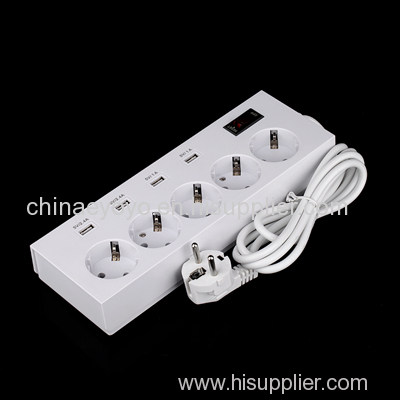 Germany type 4way 5 outlets high quality ce certificate extension leads power strips