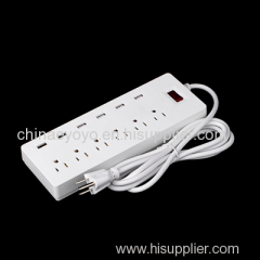 6outlet USA Fireproof body power strip extension leads factory direct sell with stock