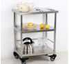 Stainless steel kitchen food storage and moving service hand trolley