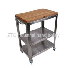 Kitchen mobile stainless steel hotel hand trolley