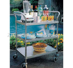 Mobile stainless steel kitchen food moving utility hotel hand trolley