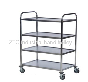 Stainless steel food moving service hand cart