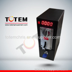 Coin box with coin acceptor and time controller