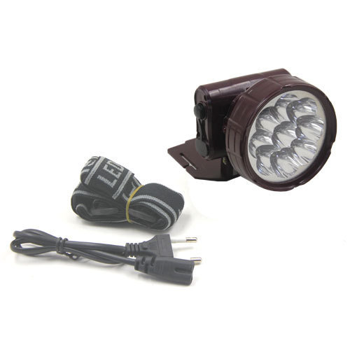 9pcs LED Plastic Rechargeable head lamp