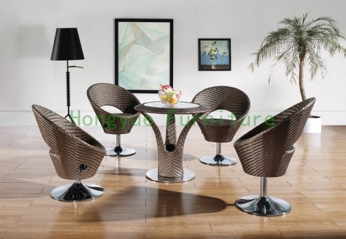 Rattan bar stool set furniture manufacturer in China