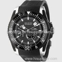 guci dive extra large black PVD and stainless steel watch Size OS