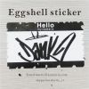 Custom Destructible label material Black and white rectangle 6X10cm print words Eggshell