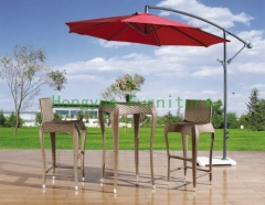 Brown color PE rattan stool bar chair set furniture factory