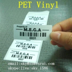 Matte Silver PET Waterproof Barcode Labels Custom Print Bar Code Property Identification Labels