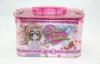 Pink Girls Rectangular Lunch Tin Box With Handle For School Students