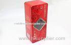 Romantic Rectangle Red Wine Tin Box With Embossment / PVC Window